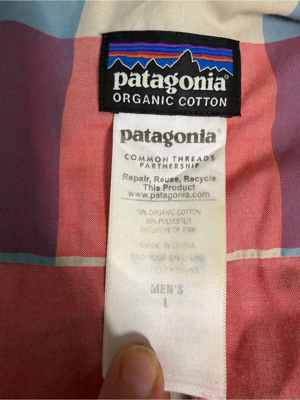Patagonia Button Up Checker Plaid Short Sleeve Shirt Men’s Large